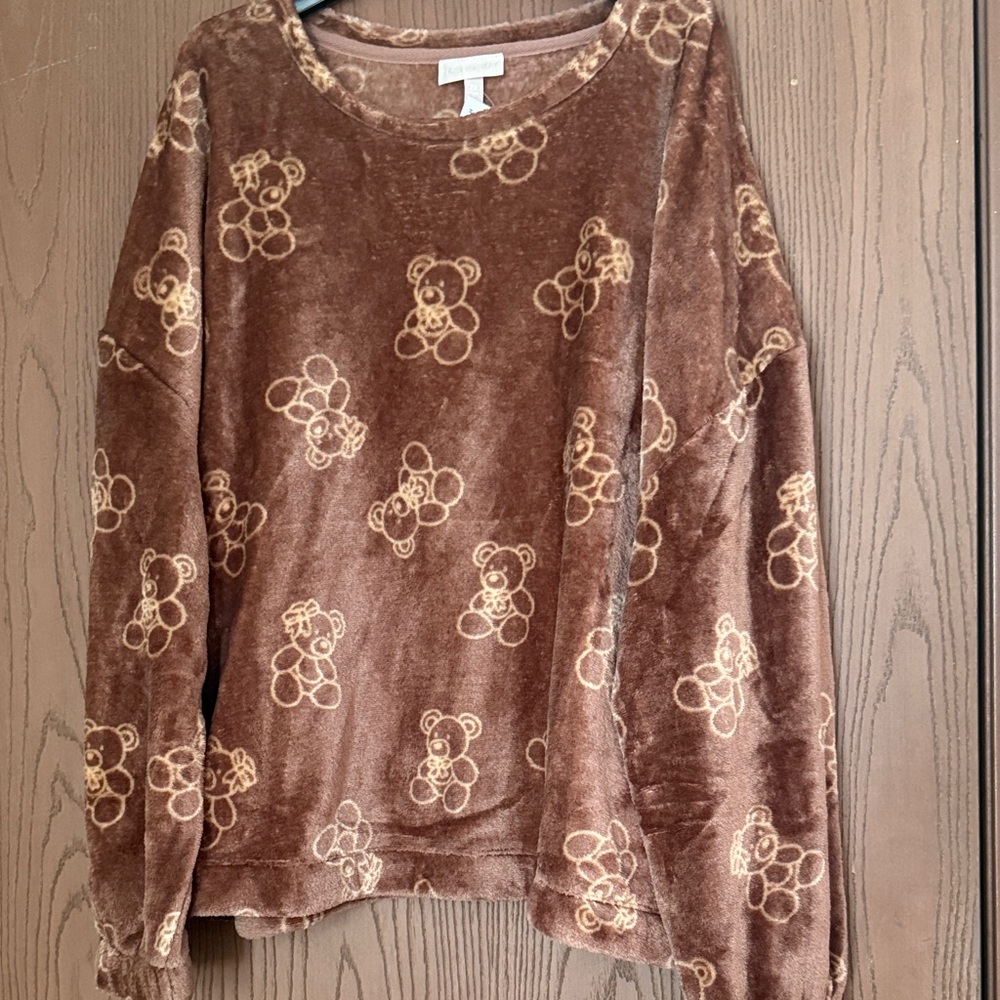 Brown Fuzzy and Soft Teddy Bear  Sweatshirt